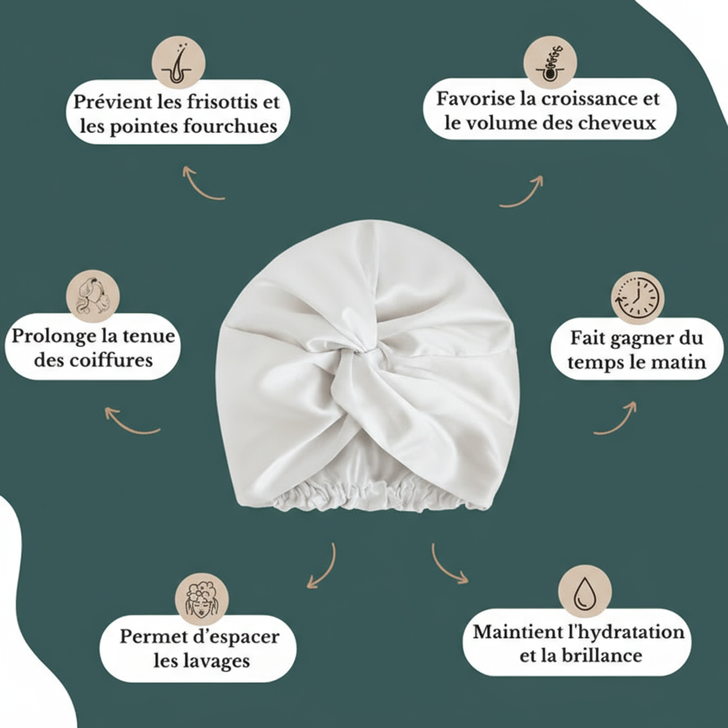 Bonnet de nuit en soie